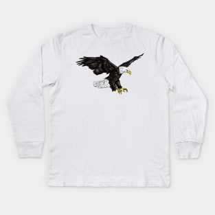 Bald Eagle Print Kids Long Sleeve T-Shirt